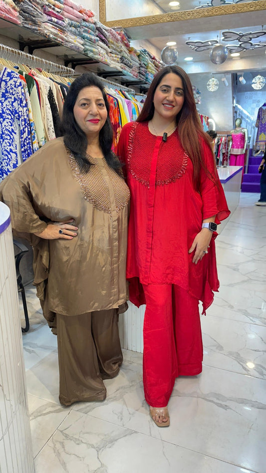 "KIKLI" MULTICOLOR CREPE KAFTAAN SET FS02