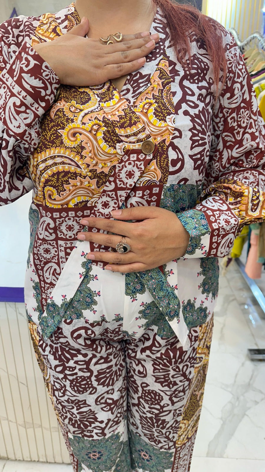 "MORNI" Multicolor Digital Print Western Wear Co-Ord For Women FS07