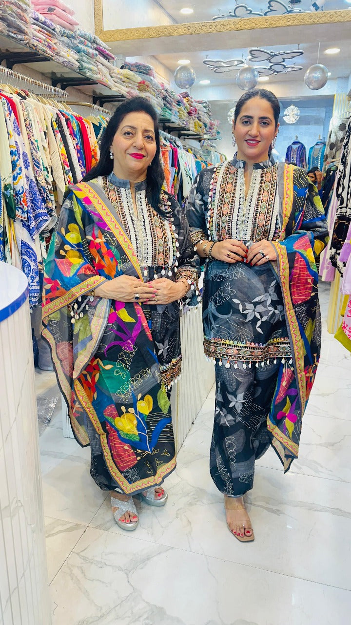 "CHARKHA" MUL COTTON FESTIVE SUIT FS17