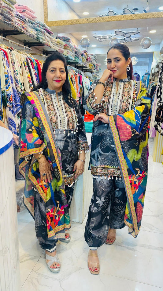 "CHARKHA" MUL COTTON FESTIVE SUIT FS17