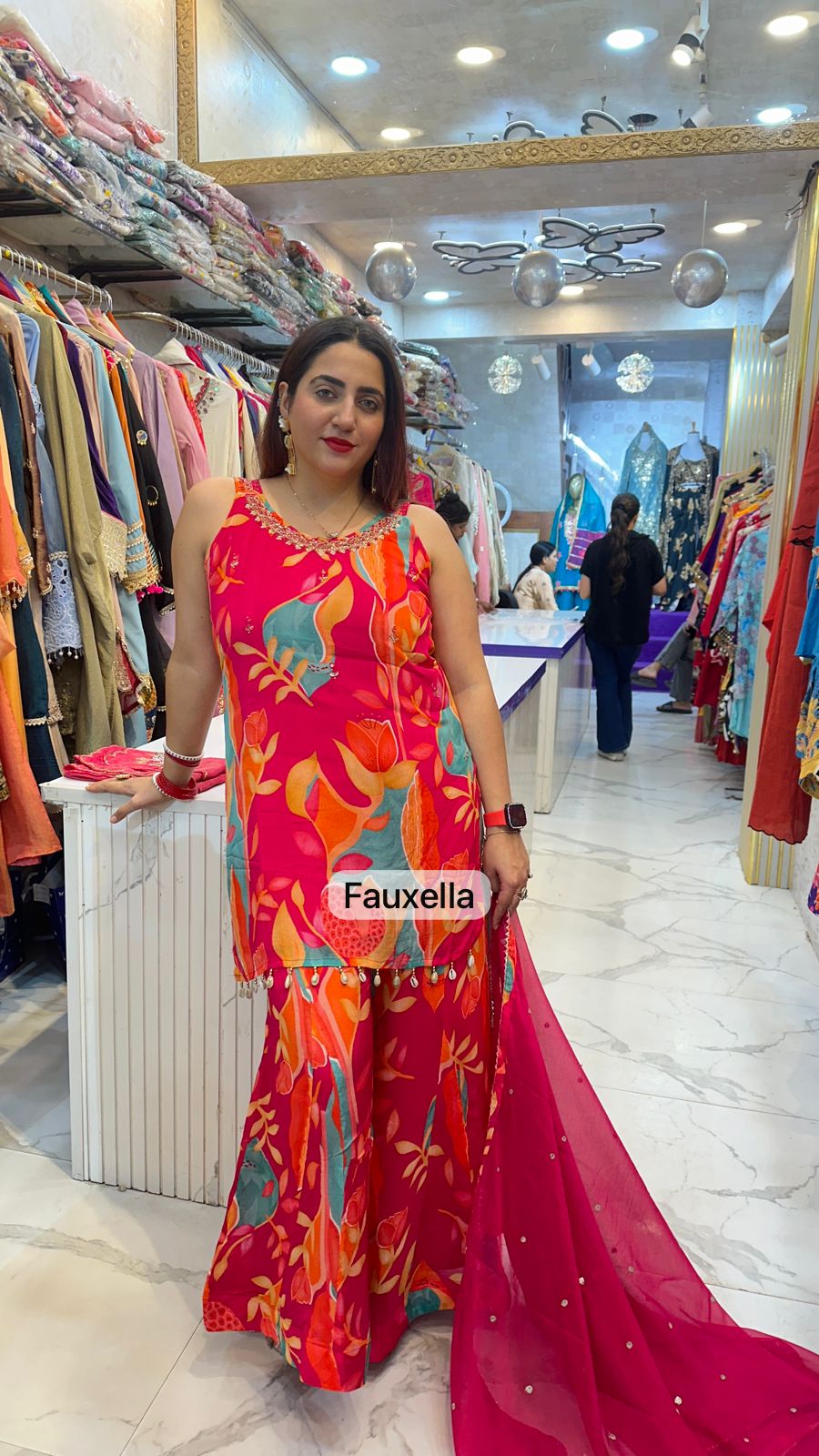 "KOMAL" Beautiful Pattern Print Sharara Suit FS46