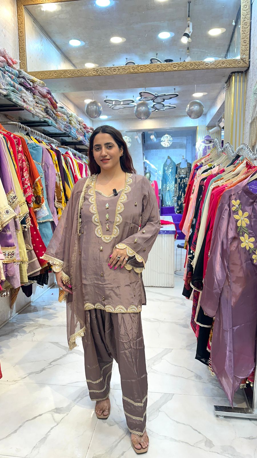 ‘CHANDRIKA’ Stunning Suit With Lace Work FS67