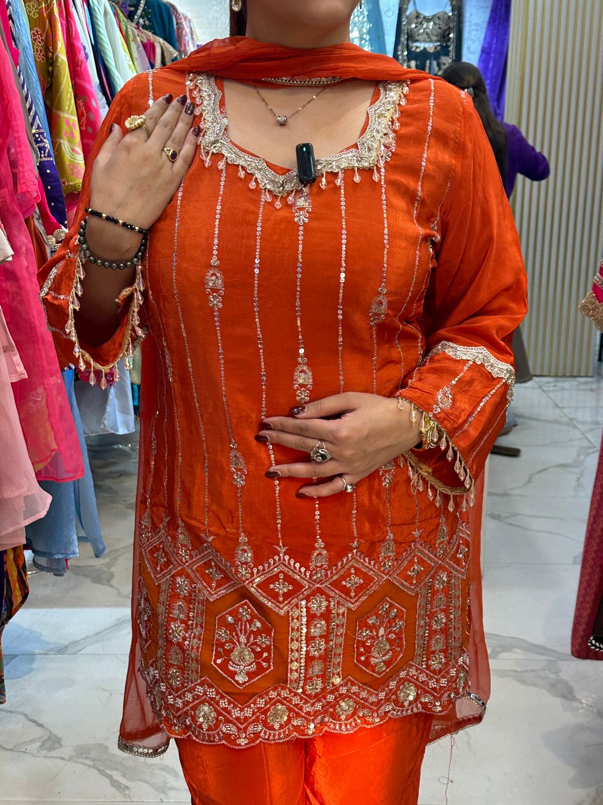 "DHOOPRA" Elegant Suit With Handwork FS91