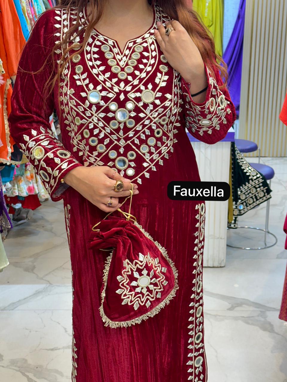 ‘SILSILA’ Crinkle Velvet Fabric FS133