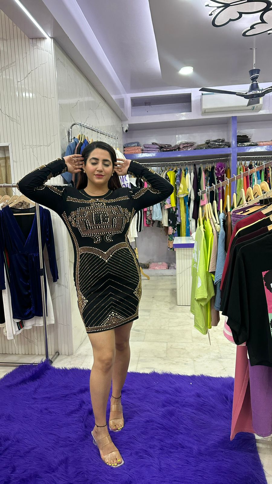 Golden Rivet Dress FS140