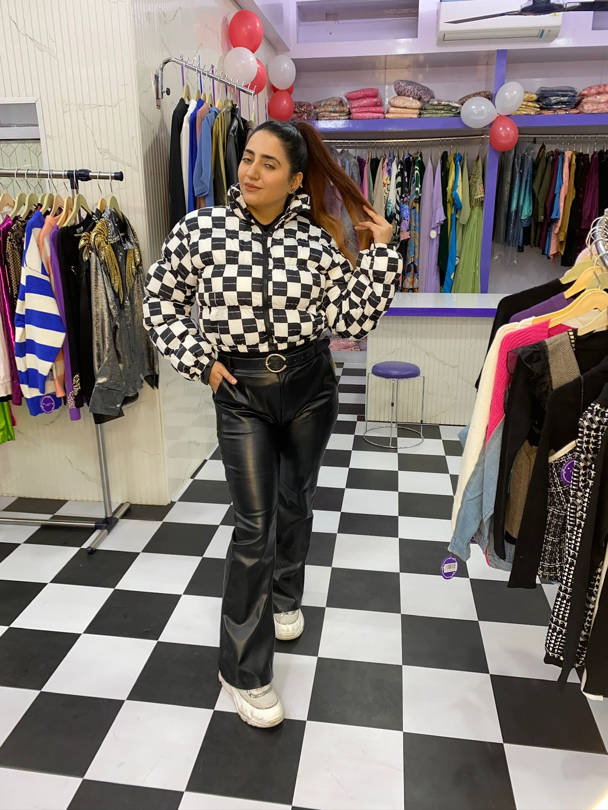 Check Puffer Jacket FS150