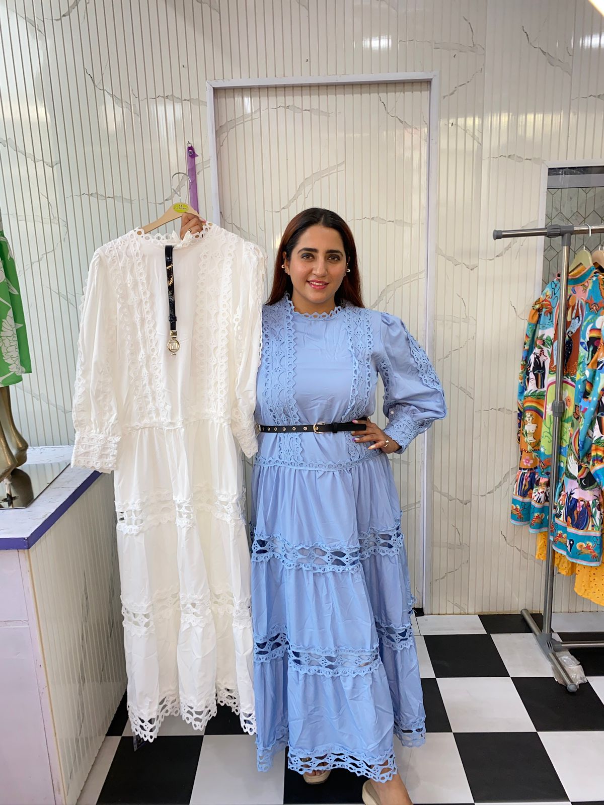 Cut Work Long Dress FS155