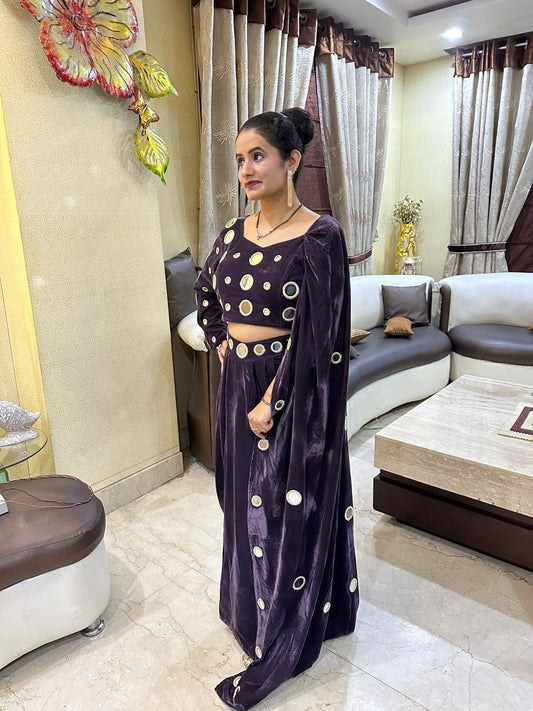 "SHAHI" Drape Saree Velvet FS164