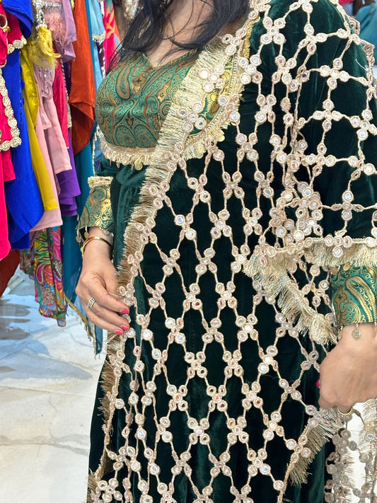 "SHABNAM" 2 piece Anarkali Suit with Jaal Dupatta FS166