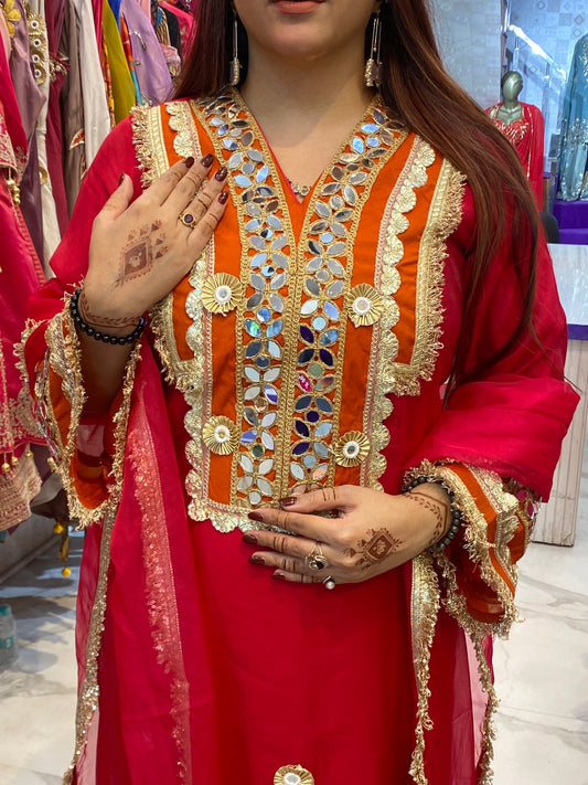 "RUHANIQ" Beautiful Suit With Mirror Work FS83