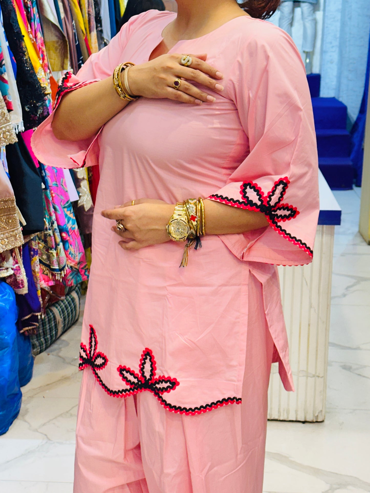 'NIRA' Stunning Co-Ord Set With Embroidery Work FS223