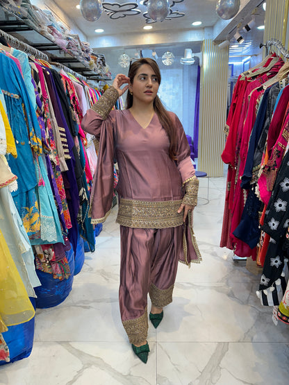 ‘PARIZA’ Beautiful Suit With Lace Work FS187