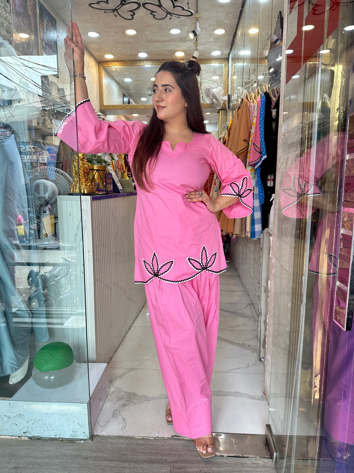 'NIRA' Stunning Co-Ord Set With Embroidery Work FS223