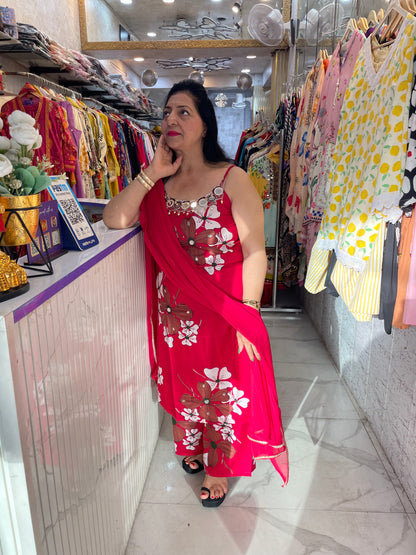 "Amour" Beautiful Floral Work Strap Suit FS224