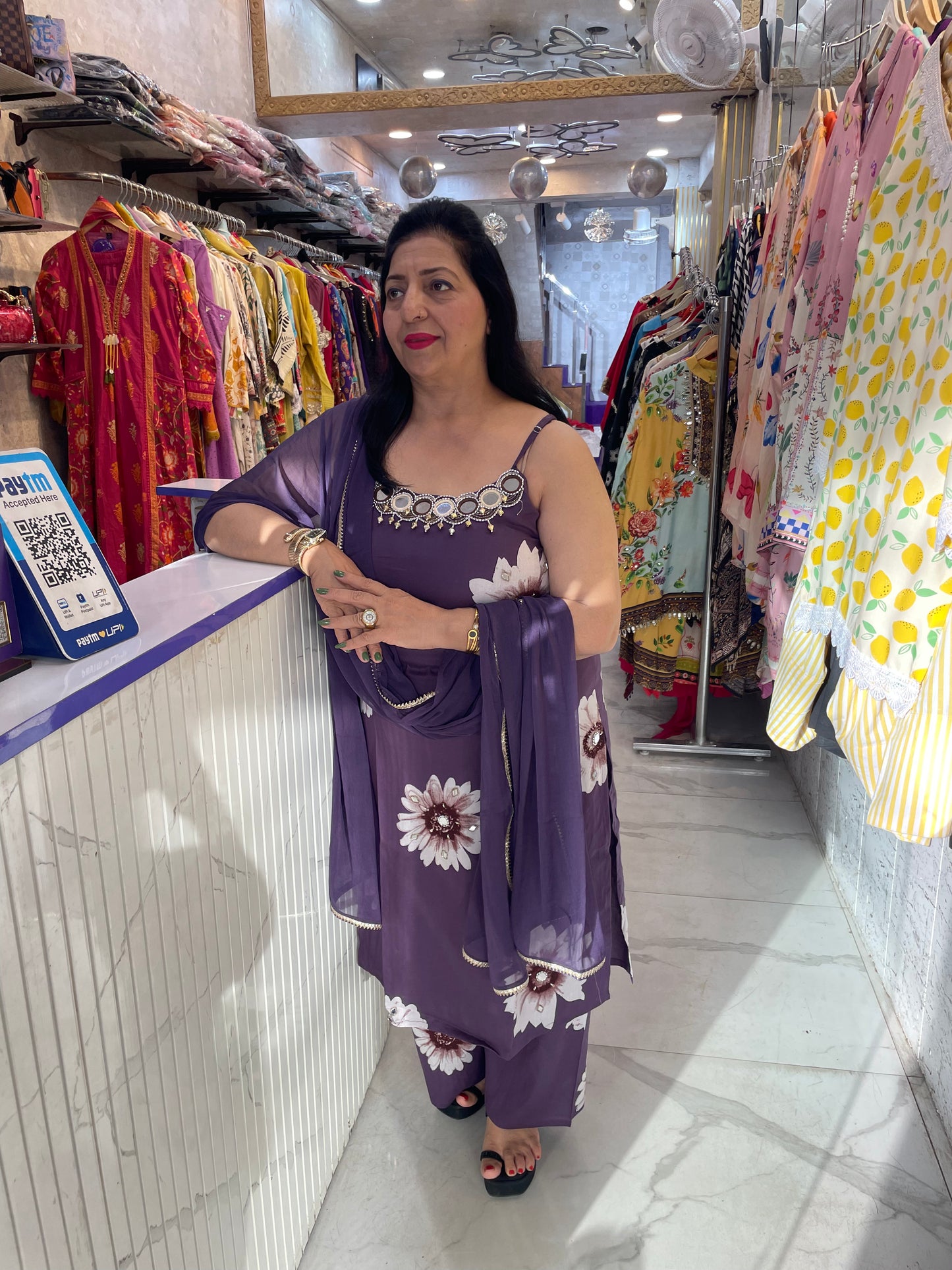 "Amour" Beautiful Floral Work Strap Suit FS224