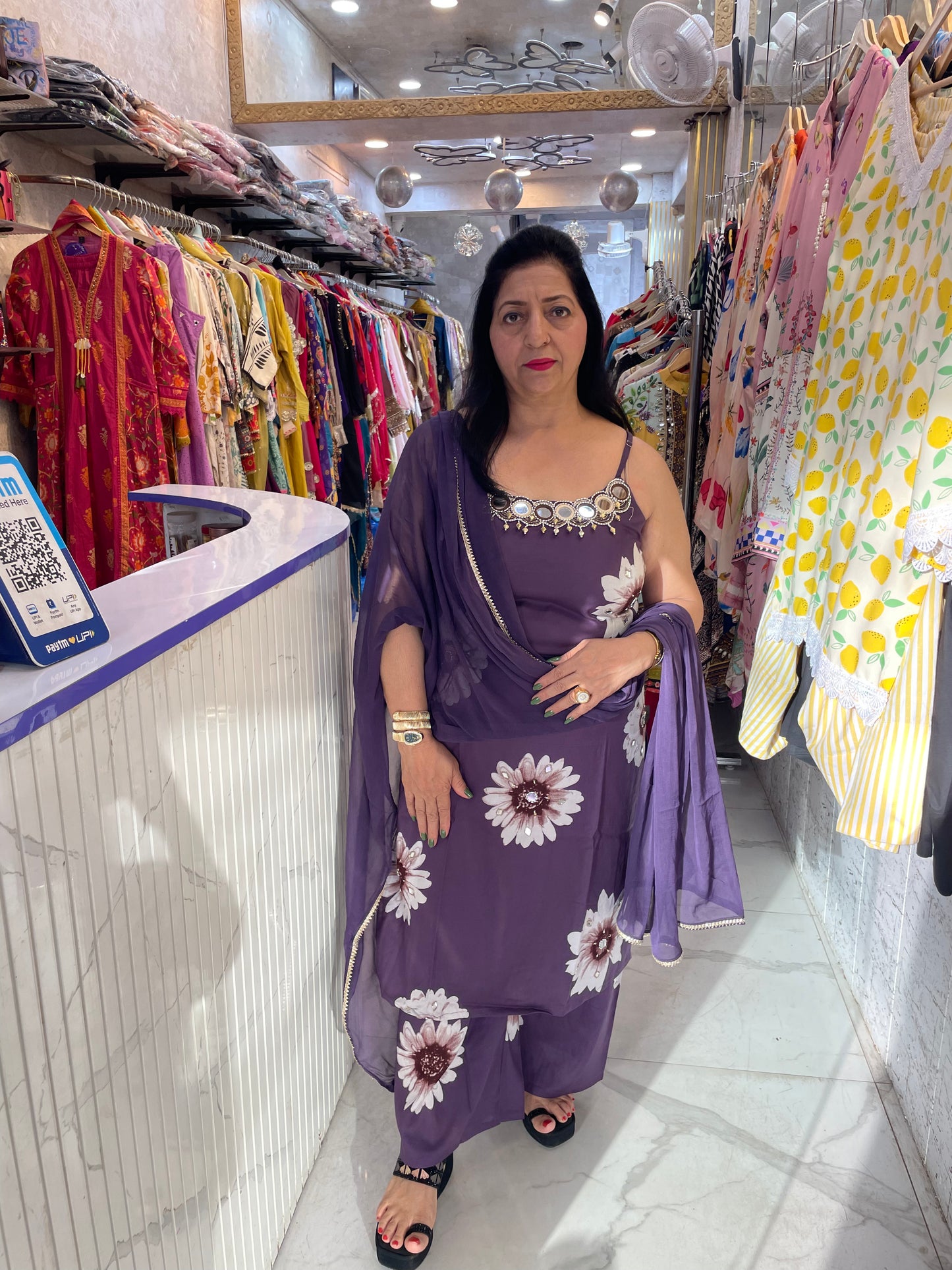 "Amour" Beautiful Floral Work Strap Suit FS224