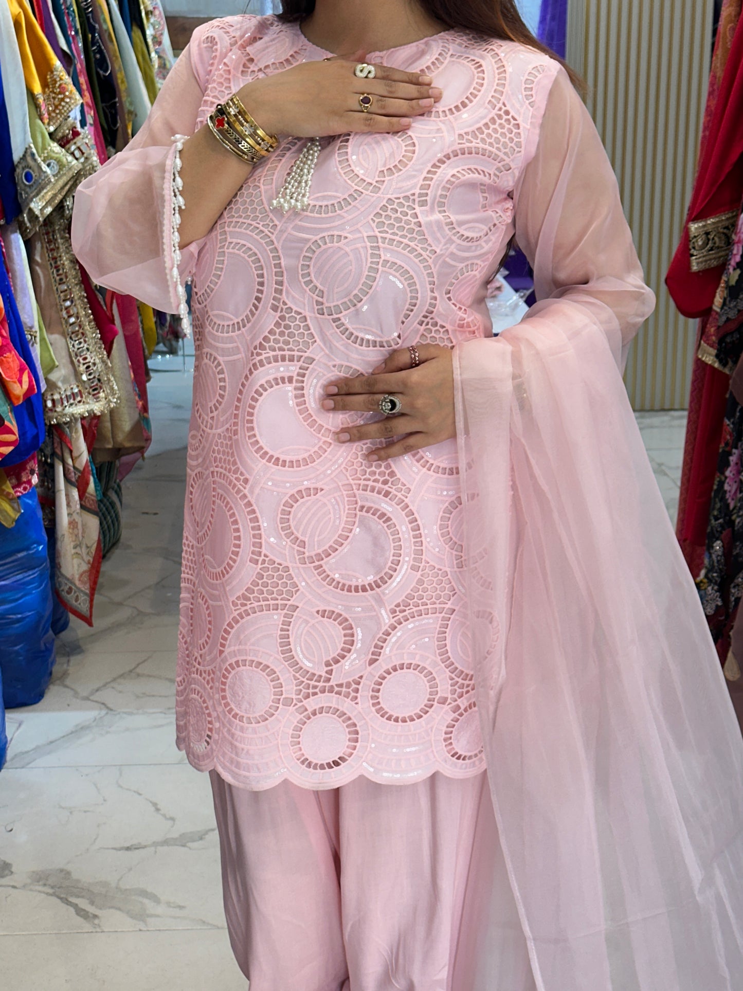‘Rashi’ Stunning Crochet Work Suit FS199