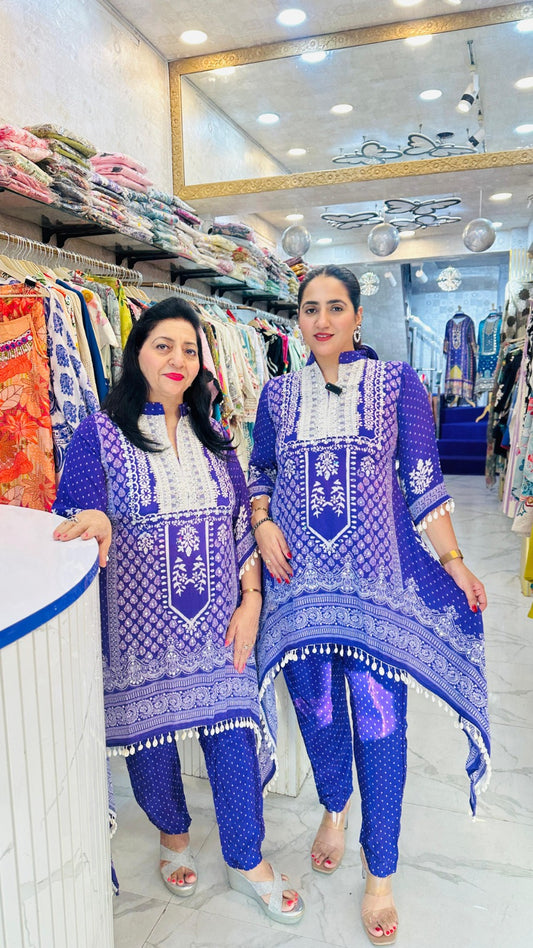 "TEHREER" PURE CREPE MIRROR CO-ORD FS06