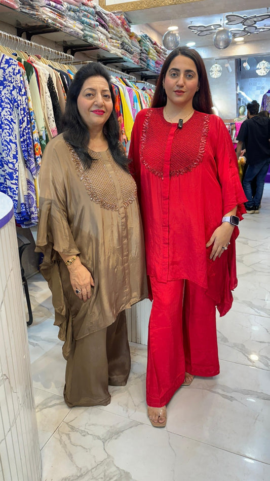 "KIKLI" MULTICOLOR CREPE KAFTAAN SET FS02