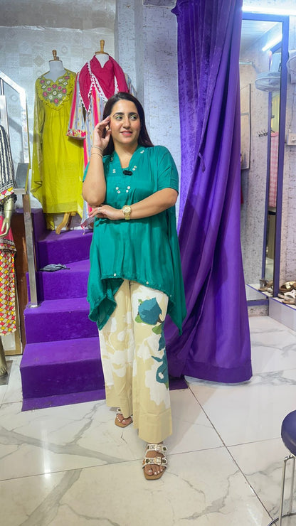 "KANGAN" Pretty Cordset With Flower on Pants FS04