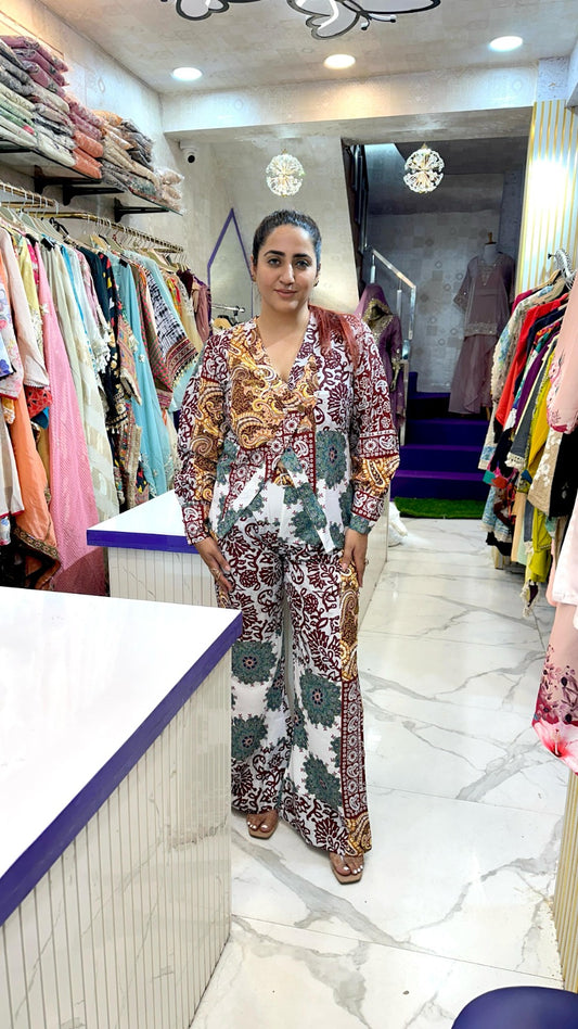 "MORNI"  Multicolor Digital Print Western Wear Co-Ord For Women FS07