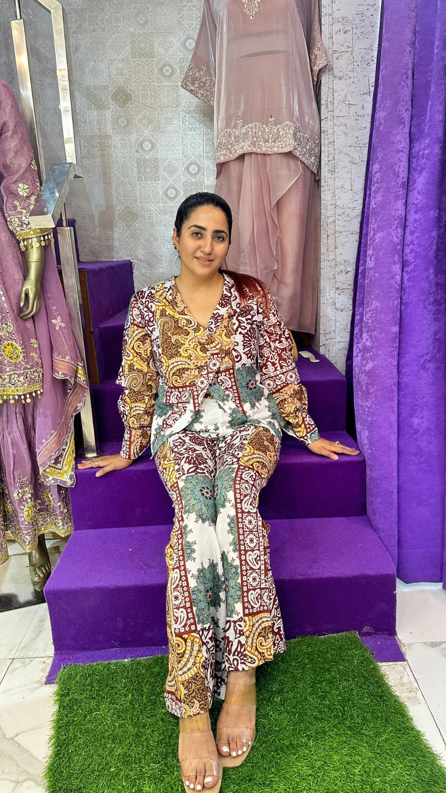 "MORNI"  Multicolor Digital Print Western Wear Co-Ord For Women FS07