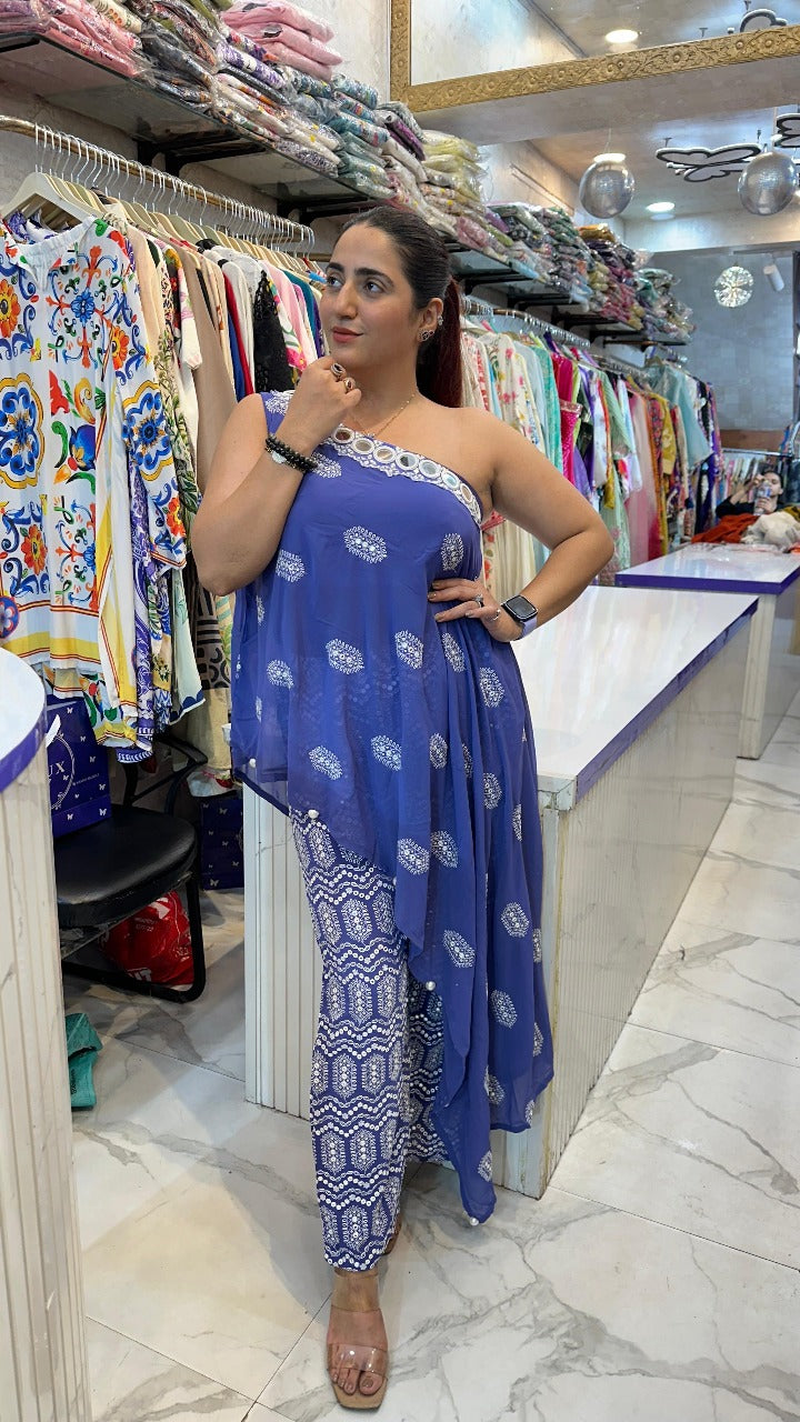 "JHALAK" BEAUTIFUL ONE SHOULDER CO-ORD SET FS16