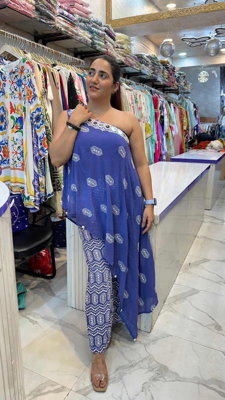 "JHALAK" BEAUTIFUL ONE SHOULDER CO-ORD SET FS16