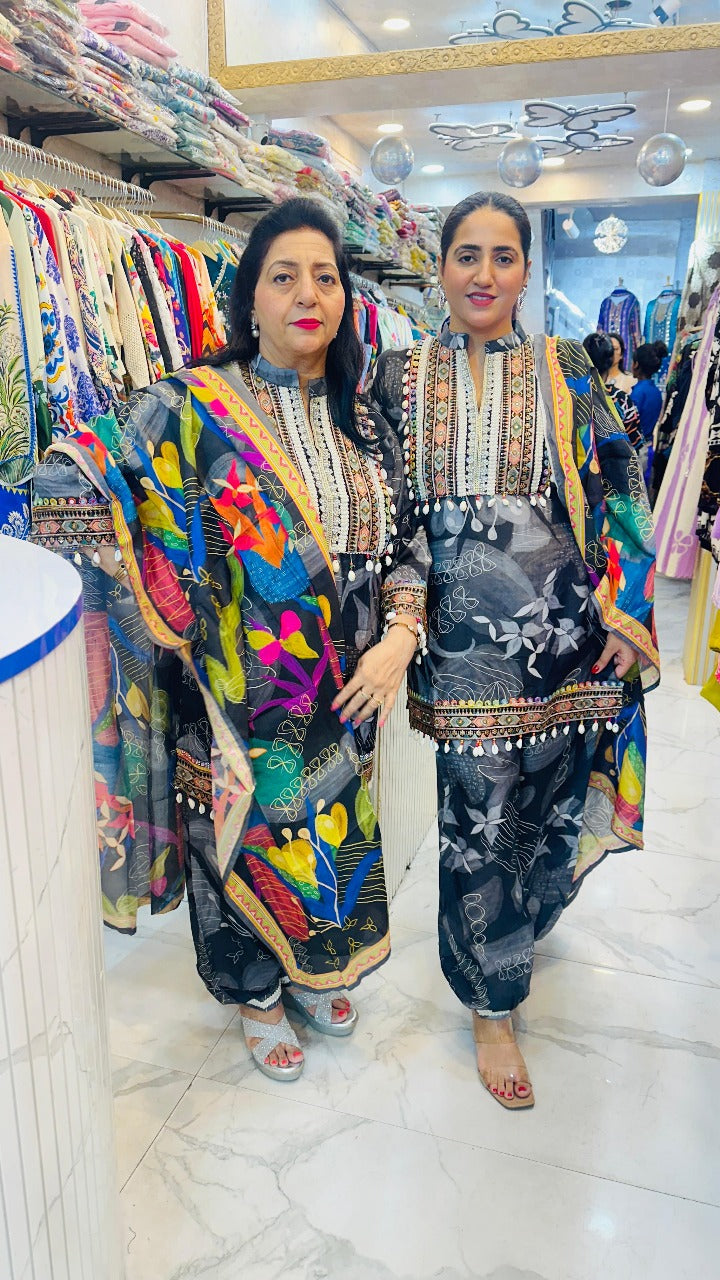 "CHARKHA" MUL COTTON FESTIVE SUIT FS17