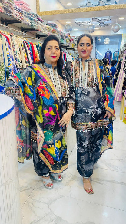 "CHARKHA" MUL COTTON FESTIVE SUIT FS17