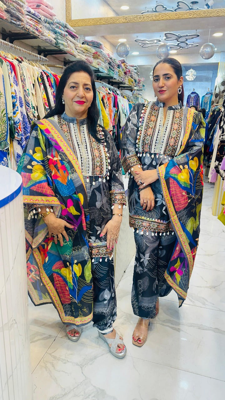 "CHARKHA" MUL COTTON FESTIVE SUIT FS17