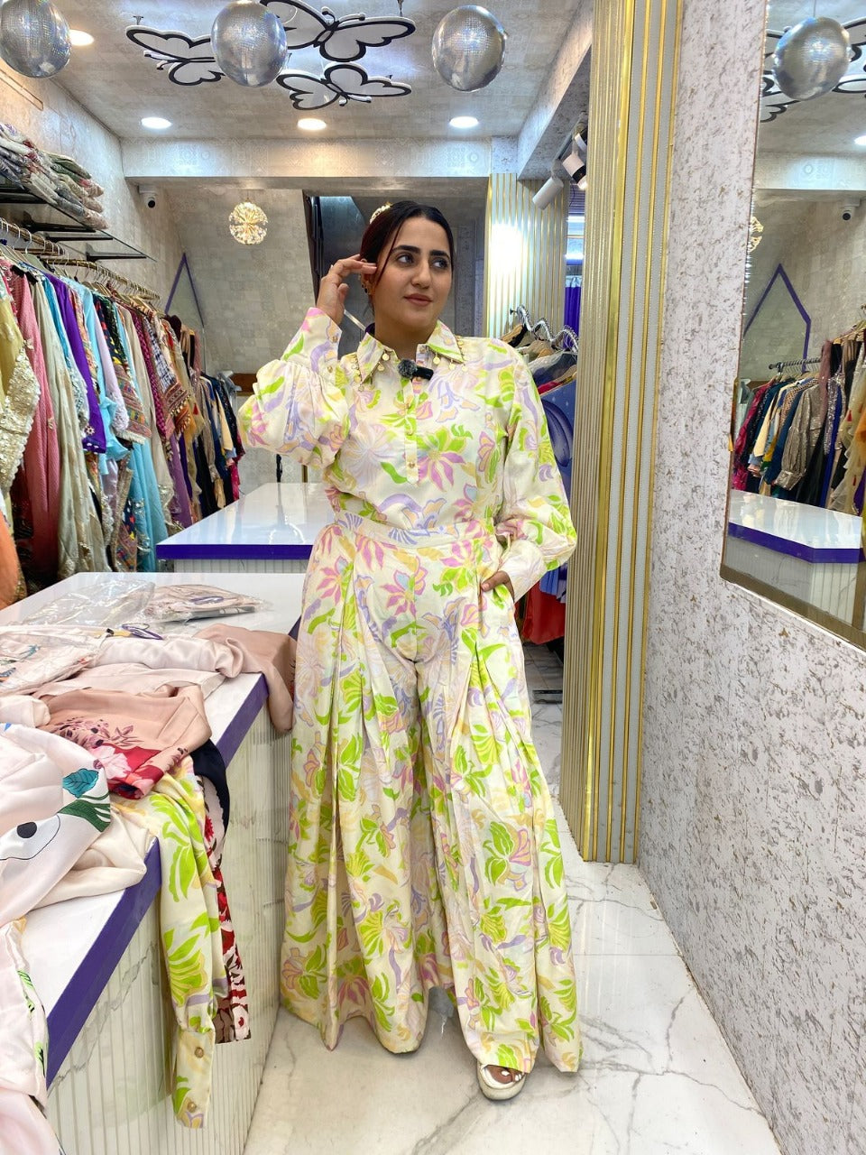 "SUNDARI" Multicolor Digital Print Western Wear Co-Ord For Women FS21