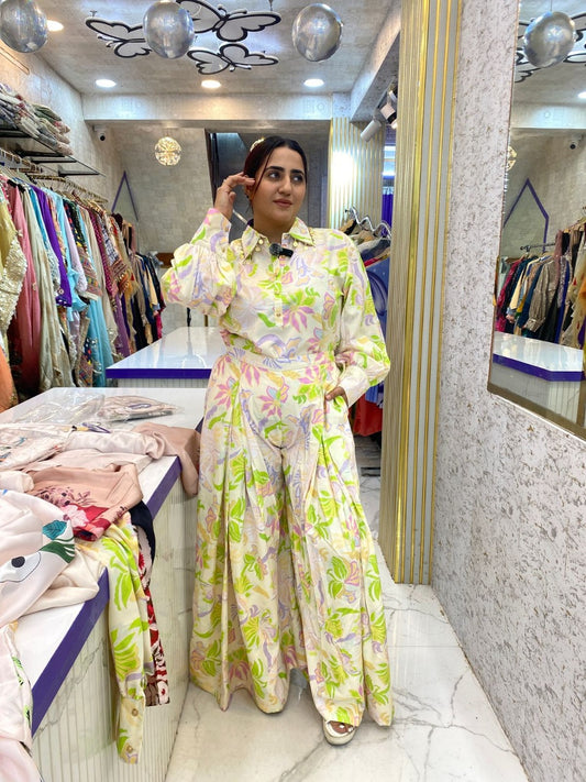 "SUNDARI" Multicolor Digital Print Western Wear Co-Ord For Women FS21