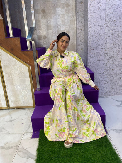 "SUNDARI" Multicolor Digital Print Western Wear Co-Ord For Women FS21