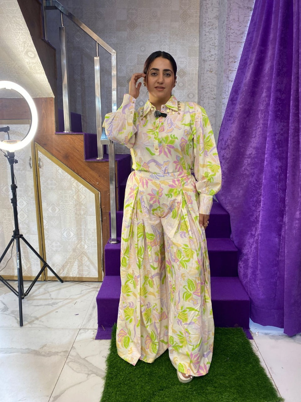 "SUNDARI" Multicolor Digital Print Western Wear Co-Ord For Women FS21