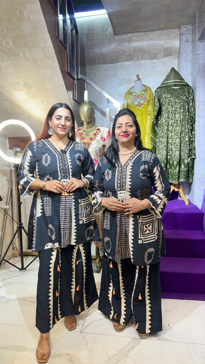 "MIRZA" LINEN BLACK CO-ORD FS25