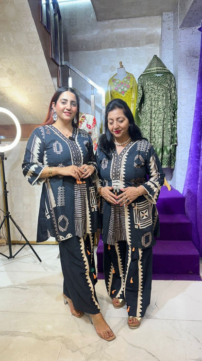 "MIRZA" LINEN BLACK CO-ORD FS25