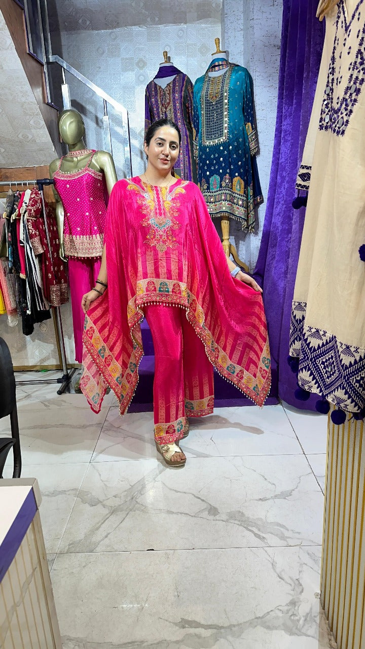 "SOHNI" Short Gulabi Kaftaan With Palazzo FS32
