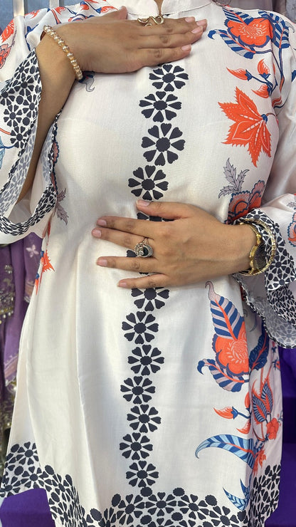 "RANI" Orange Digital Print Western Wear Co-Ord For Women FS33