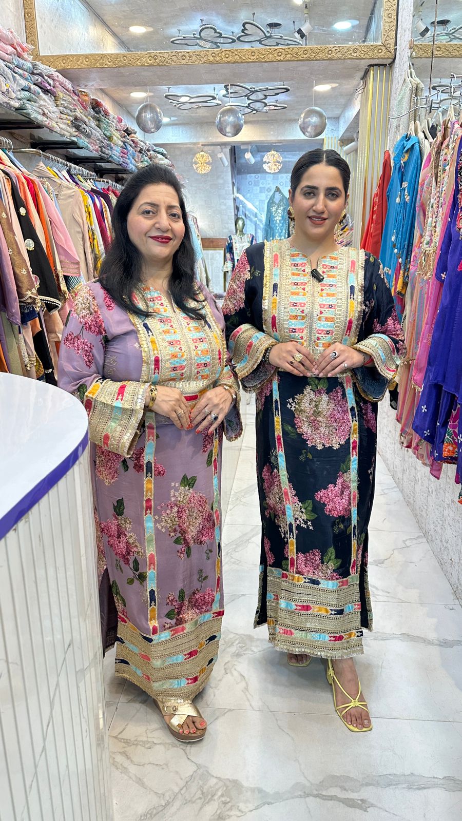 "RUTBA" Stylish Floral Kaftan Dress for an Elegant Look FS42