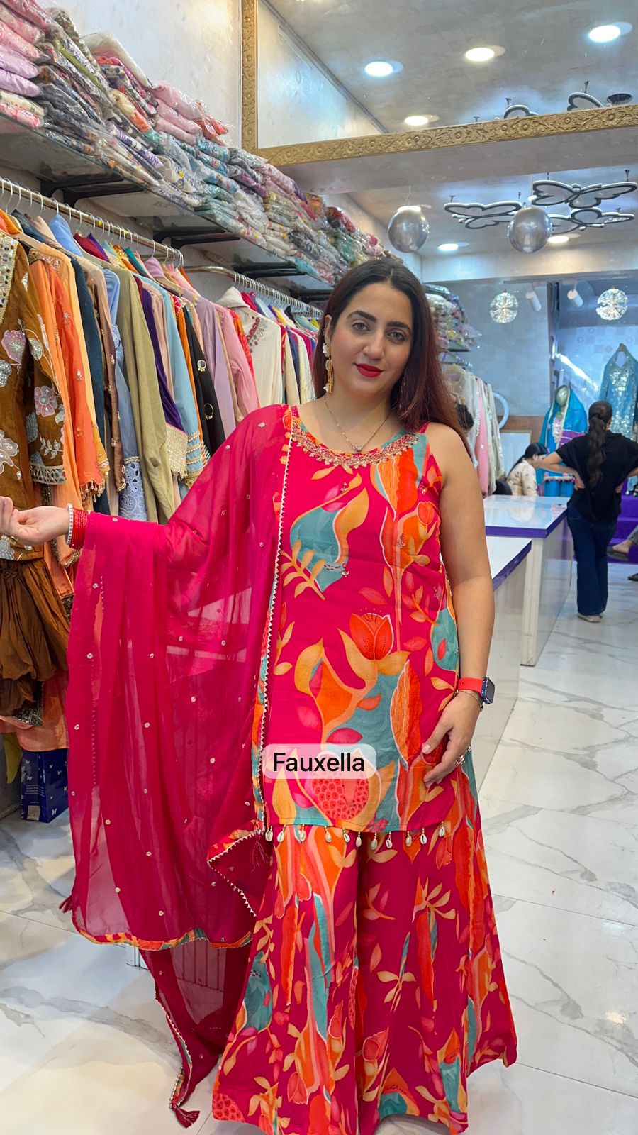 "KOMAL" Beautiful Pattern Print Sharara Suit  FS46