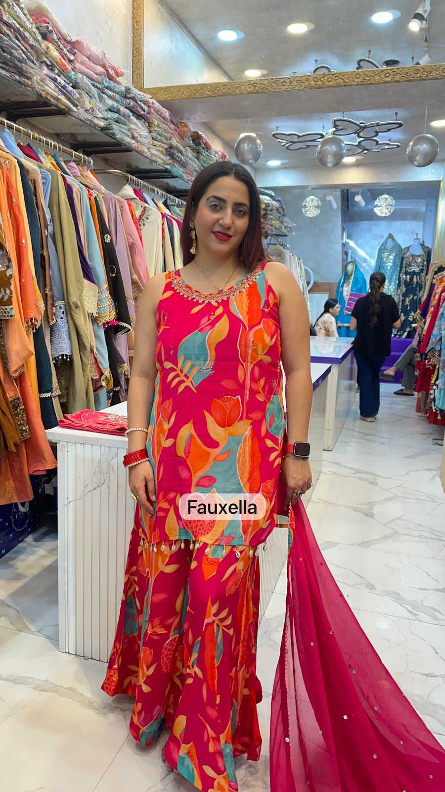 "KOMAL" Beautiful Pattern Print Sharara Suit  FS46