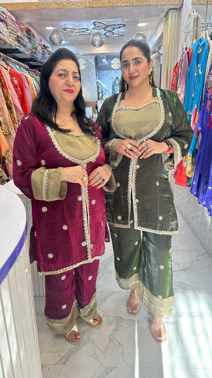 "NAZAARA"  Traditional Elegance in Rich Ethnic Co-Ord Set FS47