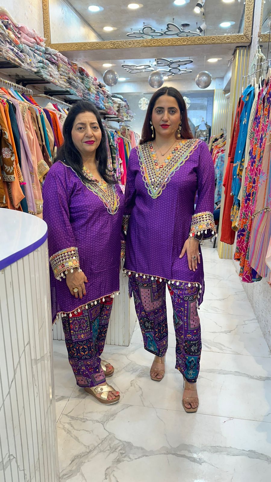 'CHANDNI" Pretty CordSet With Heavy Neck Work FS51