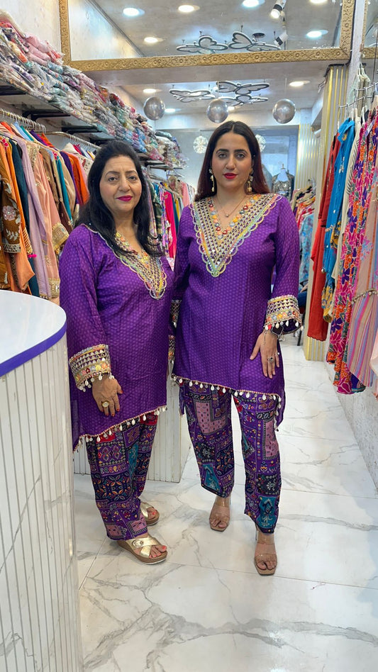 'CHANDNI" Pretty CordSet With Heavy Neck Work FS51