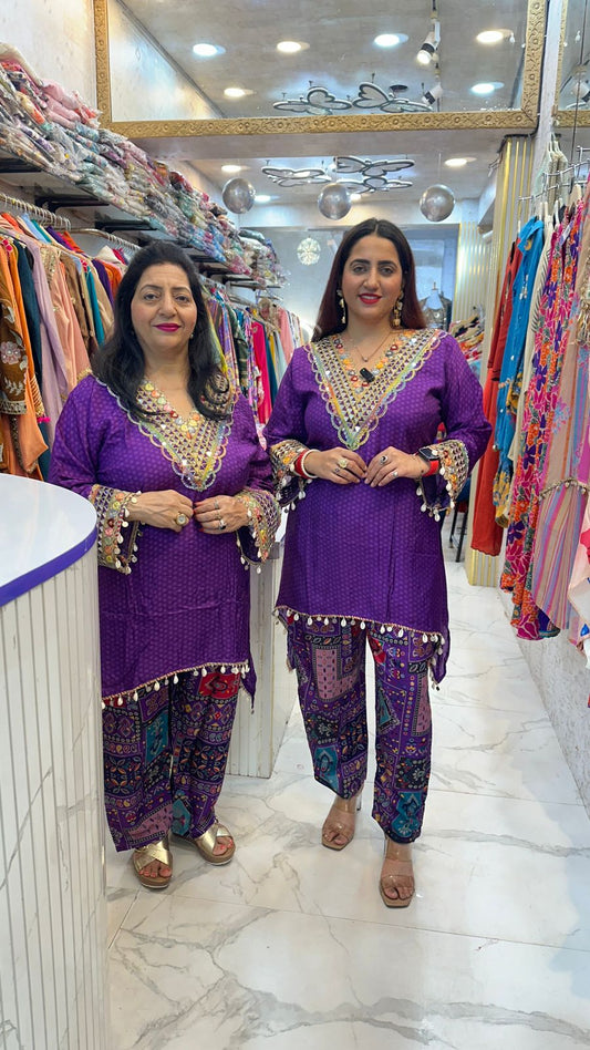 'CHANDNI" Pretty CordSet With Heavy Neck Work FS51