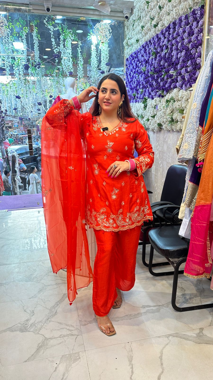 "SURKH" Elegance Vibrant Salwar Kameez with Intricate Embroidery FS53