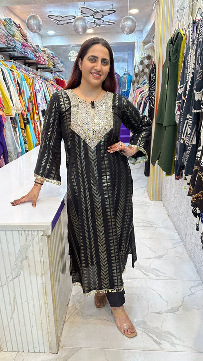 "RAATRANI" Glam in Front Mirror Work and Shimmer Design FS59