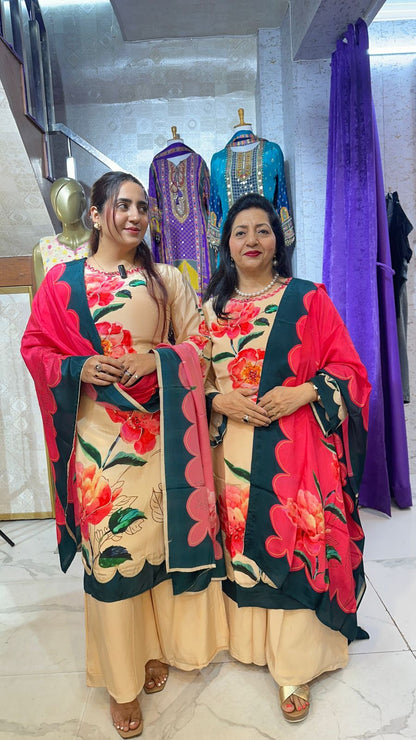 "PUSHPA" Beautiful Suit With Flower Print Suit FS65