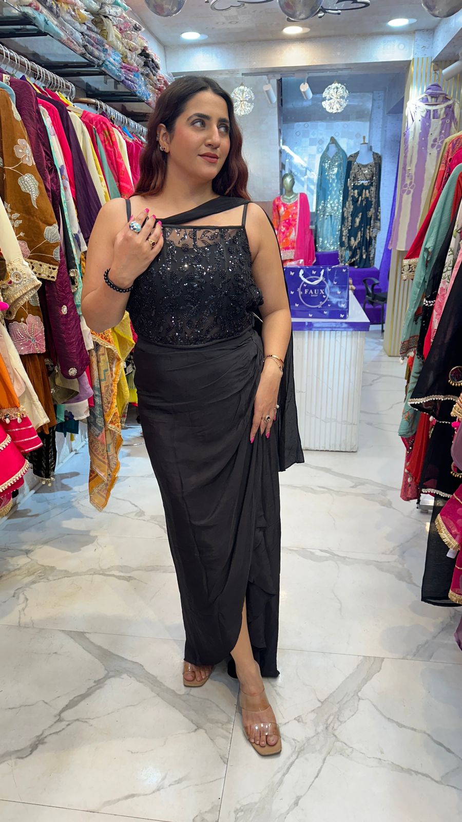 "RAABIYA" Elegant Designer Dress in Every Shade FS60